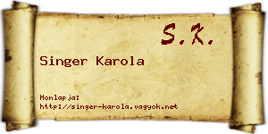 Singer Karola névjegykártya